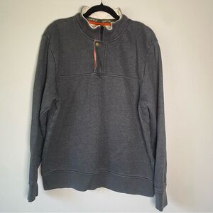 Orvis Signature Grey Quarter-Zip Sweatshirt Mens L